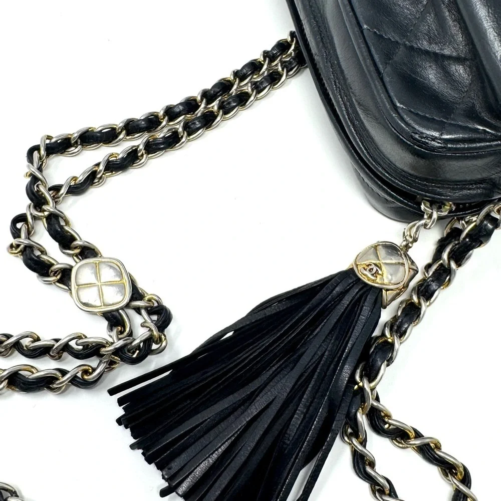 Chanel Vintage Black Quilted Camera Crossbody Bag –Quilted Caviar, Gold Hardware